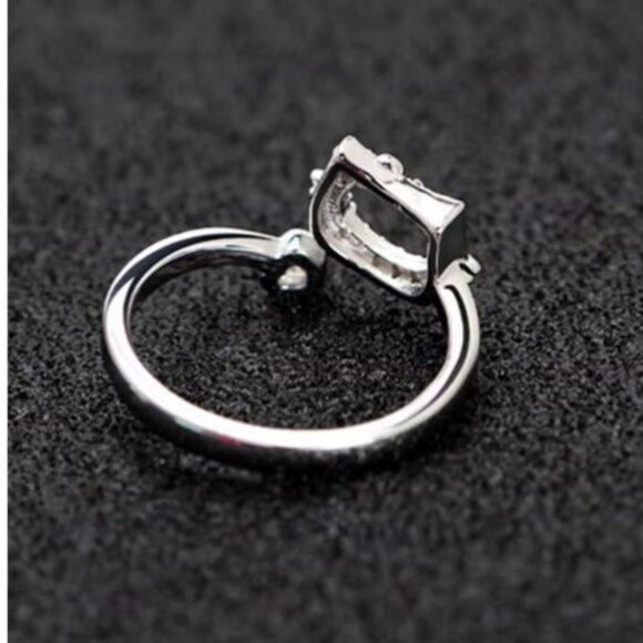 HELLO KITTY Girls Silver Semi Adjustable Ring Inlaid Crystals NWT - Picture 4 of 7